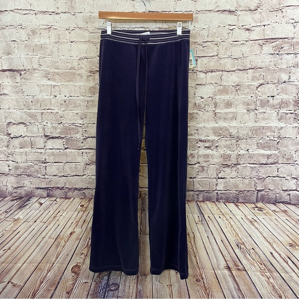 I Active Purple Velour Straight Leg Lounge Pants